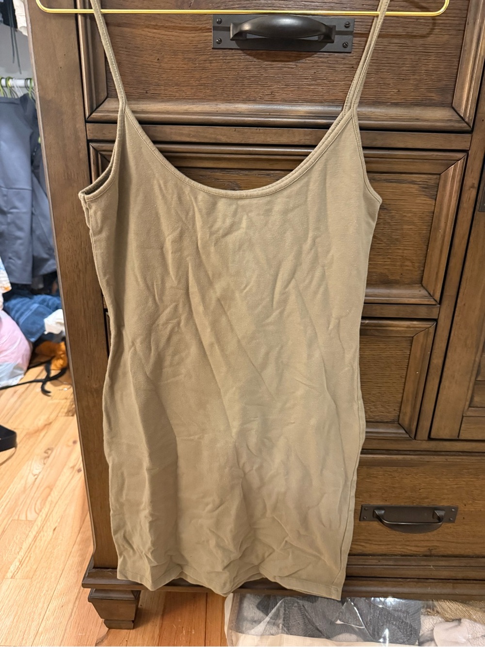 Women’s Green Spaghetti Strap Tank Dress